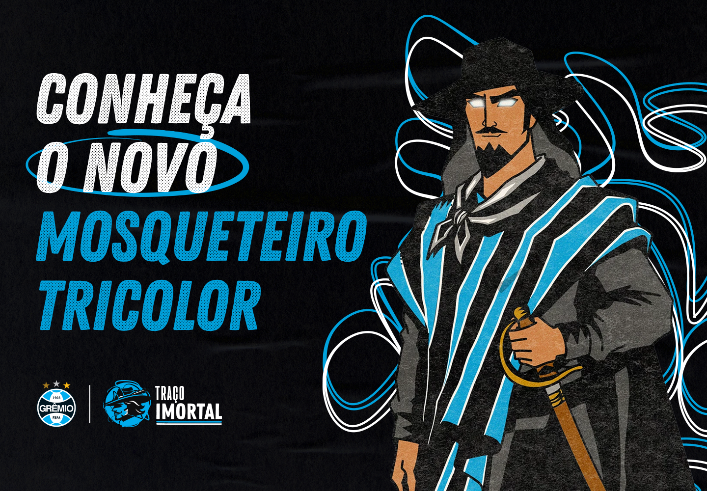 Grêmio apresenta o "Mosqueteiro Imortal" como seu novo mascote