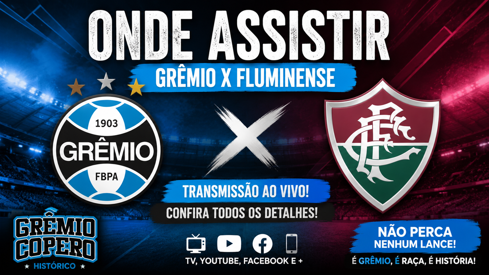 Grêmio x Fluminense: veja as prováveis escalações, arbitragem e onde assistir ao duelo deste domingo pelo Brasileirão 1 Grêmio x Fluminense: Escalações, Onde Assistir e Arbitragem pelo Brasileirão