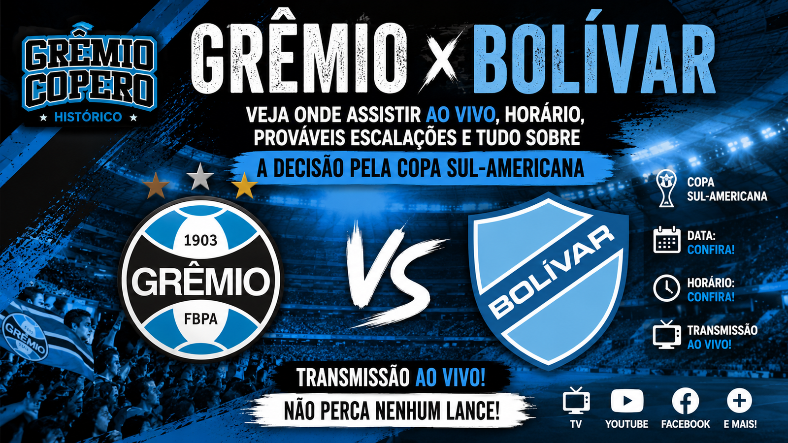 Grêmio x Bolívar: Onde Assistir